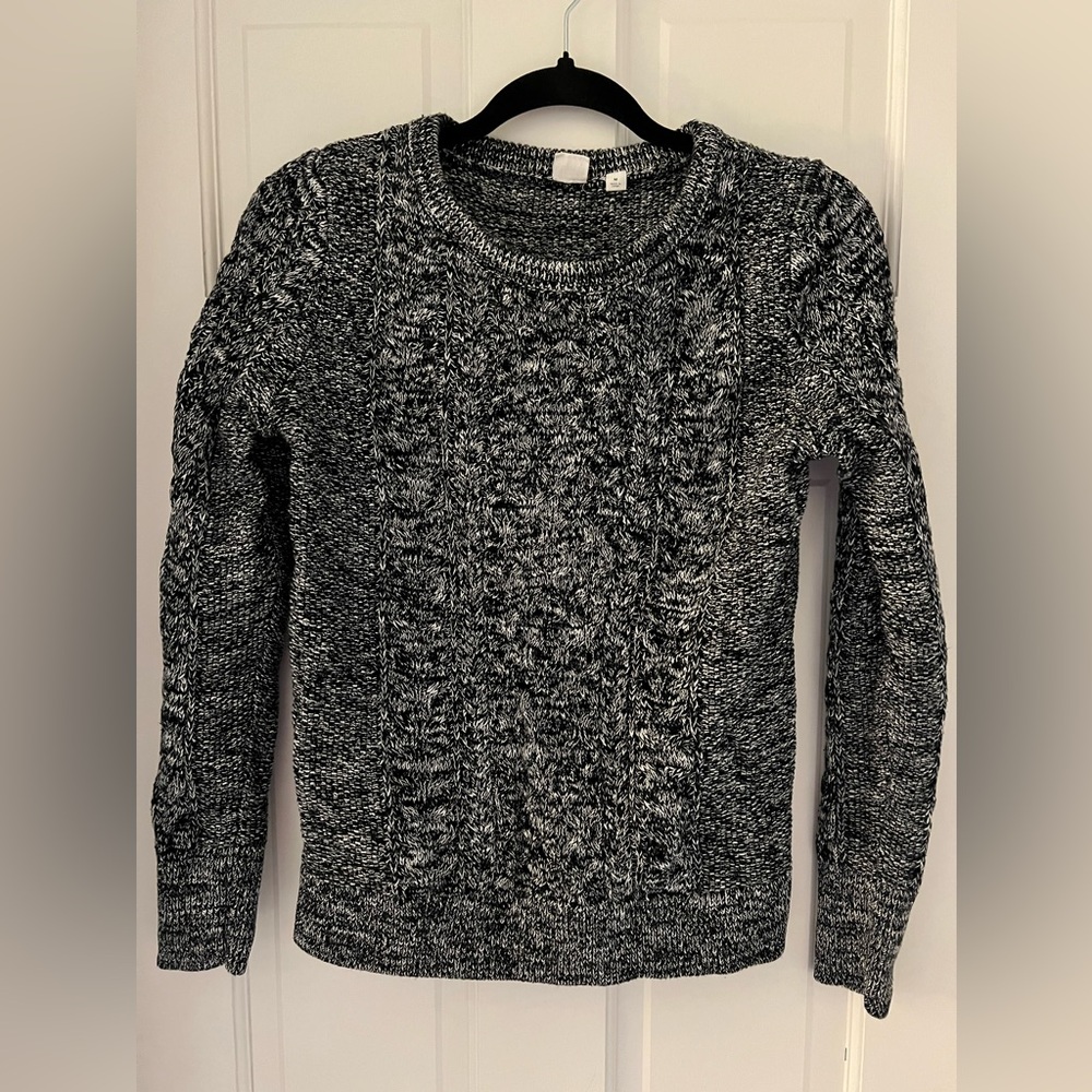 Gap Cable Knit Black & White Long Sleeve Sweater (M)